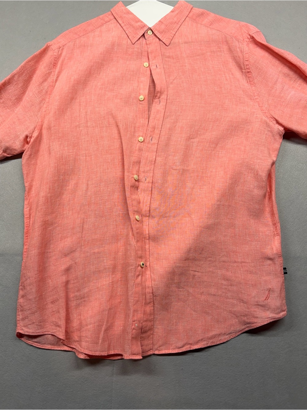 Nautica Coral Linen Button-Up Shirt